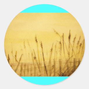 sea oats classic round sticker