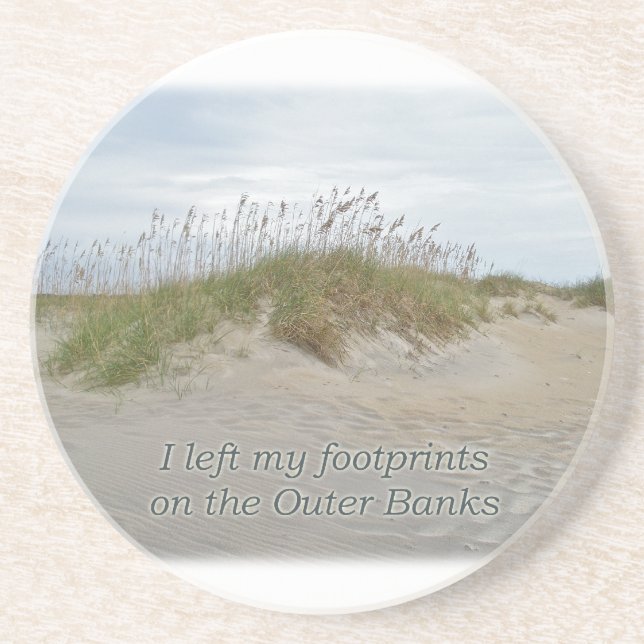 Sea Oats on Sand Dune Outer Banks NC Coaster (Front)