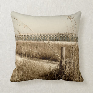 Sea Oats on the Dunes at Myrtle Beach Throw Pillow