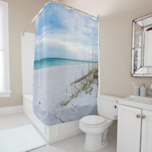 Sea Oats White Sand Beach Morning Shower Curtain