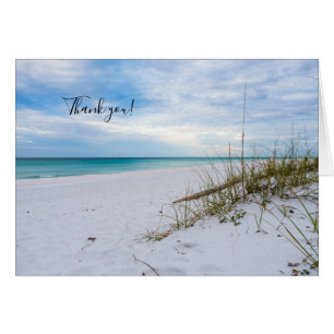 Sea Oats White Sand Beach Morning Thank U Card