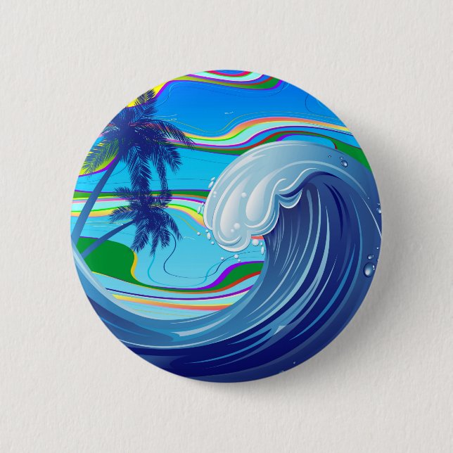 Sea Ocean big Wave Water button (Front)