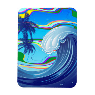 Sea Ocean big Wave Water Double-Sided keychain Magnet
