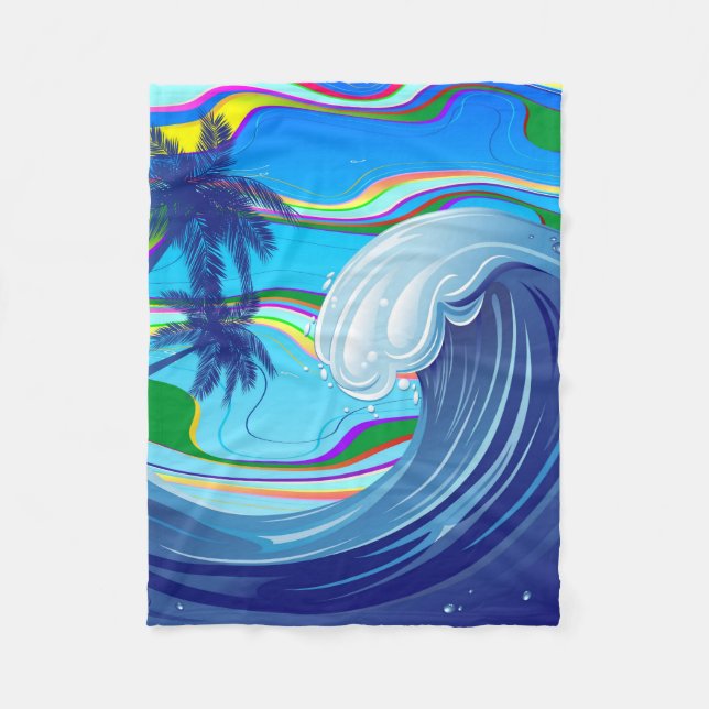 Sea Ocean big Wave Water  Fleece Blanket (Front)