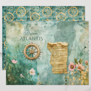 Sea Ocean Nautical Underwater Teal Scrapbook Paper