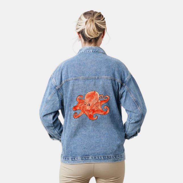 sea octopus denim jacket (Model)