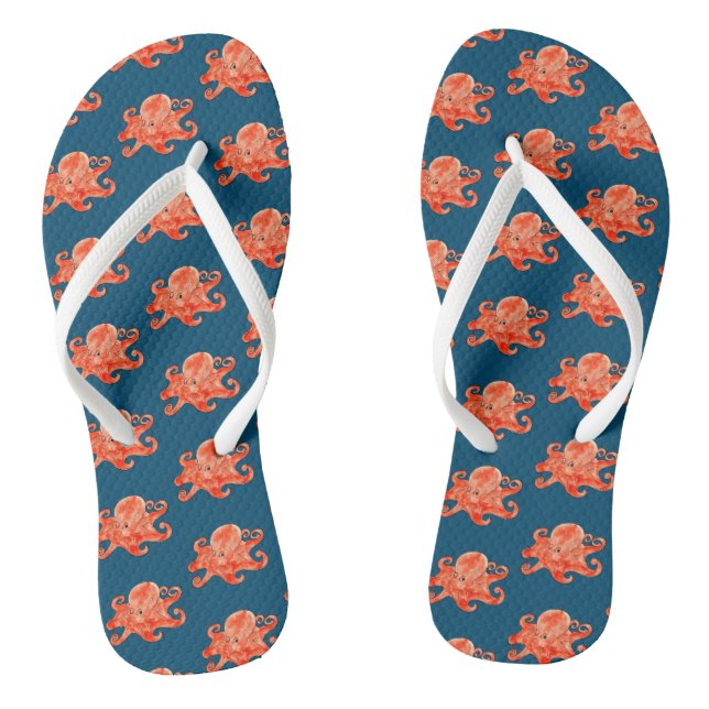 sea octopus pattern flip flops (Footbed)