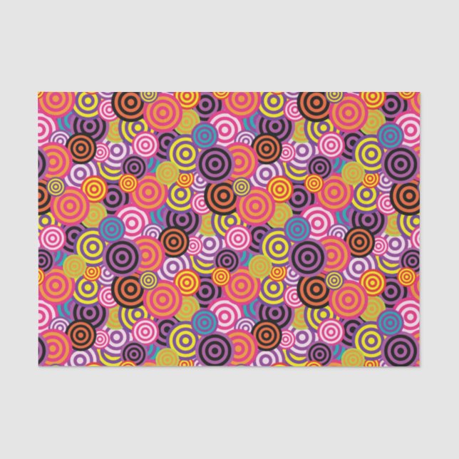 SEA OF BRIGHT FUNKY CIRCLES TISSUE PAPER (Front)