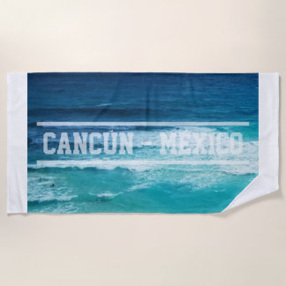 Sea of Cancun Mexico Beach Towel