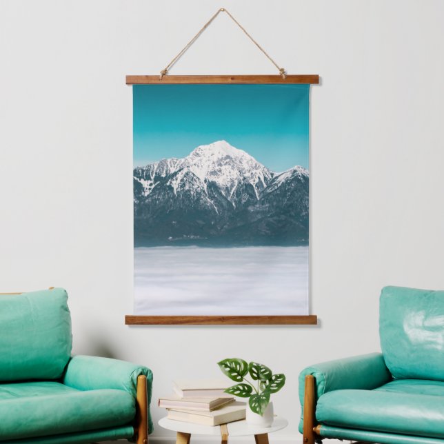 Sea of fog beneath the mountain hanging tapestry (Living Room)