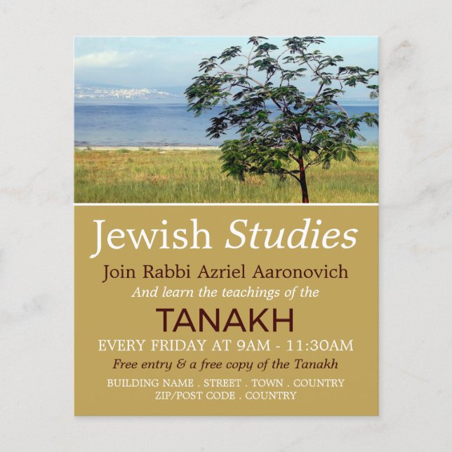 Sea of Galilee, Israel, Judaism, Jewish Studies Flyer (Front)