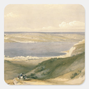 Sea of Galilee or Genezareth, looking towards Bash Square Sticker