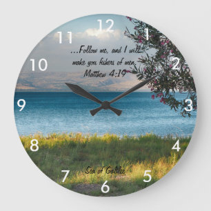 Sea of Galilee Scripture Large Clock