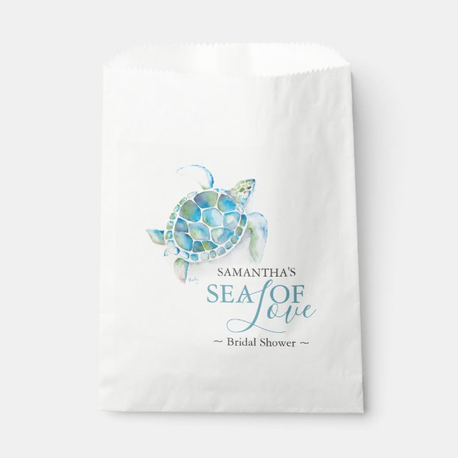 Sea of Love Bridal Shower  Favour Bag (Front)