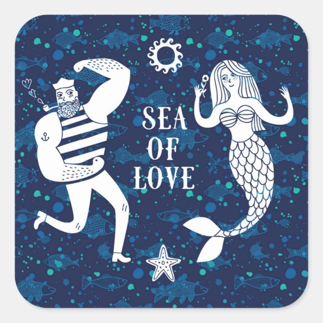 Sea Of Love Poster Square Sticker (Front)