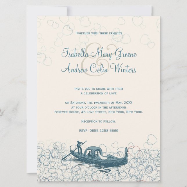 Sea of Love Wedding Invitation (Front)