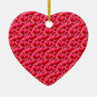Sea of Pink Hearts Ceramic Ornament