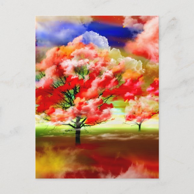 Sea of roses by Lenny clouds surreal Postcard (Front)