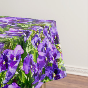 Sea of Serenity: The Beautiful Purple Pansy Field Tablecloth