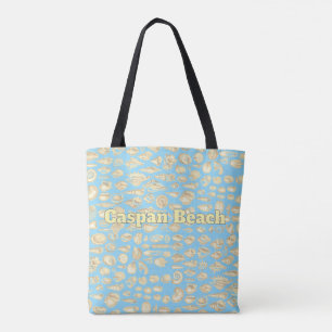 Sea of Shells - Lt Blue Personalized Tote Bag