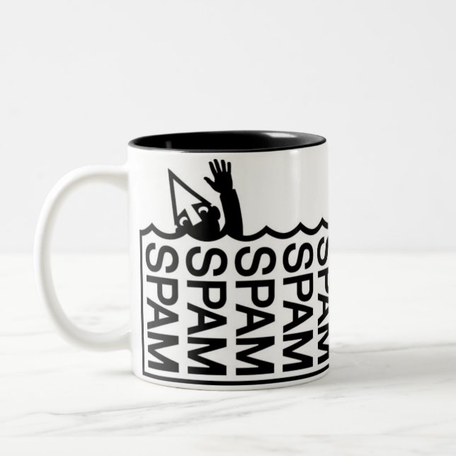 Sea of Spam Two-Tone Coffee Mug (Left)