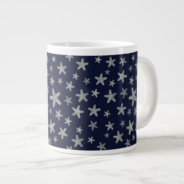 Sea Of Starfish Pattern Large Coffee Mug (Front Right)