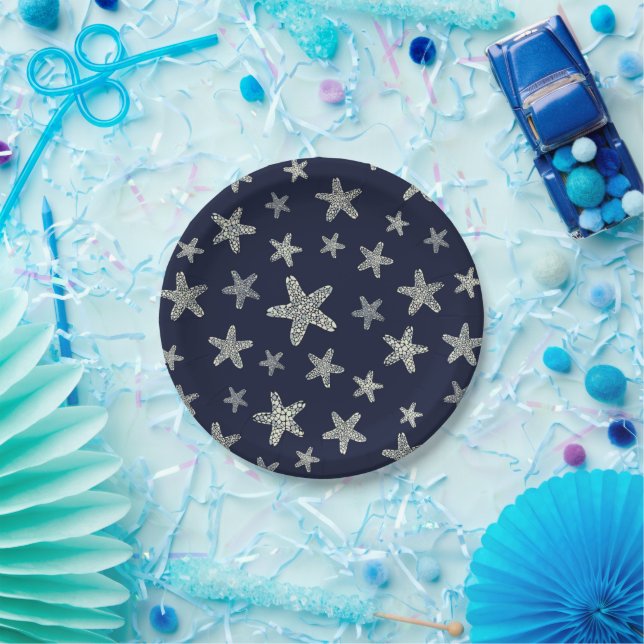 Sea Of Starfish Pattern Paper Plate (Party)