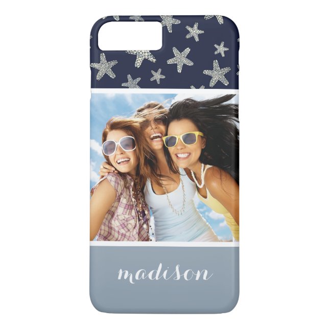 Sea Of Starfish Pattern | Your Photo & Name Case-Mate iPhone Case (Back)