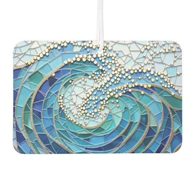 Sea of Waves Mosaic Art Air Freshener (Front)