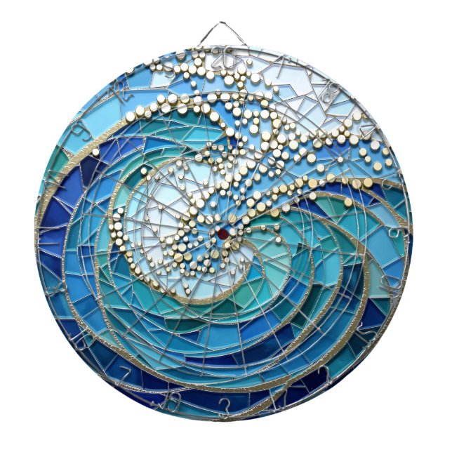 Sea of Waves Mosaic Art Dartboard (Front)