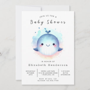 Sea Online Whale Baby Shower Invitation