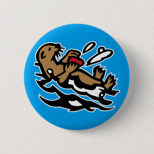 Sea otter 2 inch round button