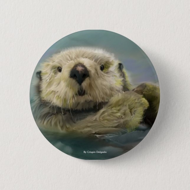 Sea Otter 2 Inch Round Button (Front)