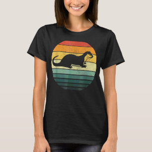 Sea Otter Animal Sunset Retro Vintage 70s Nature T-Shirt