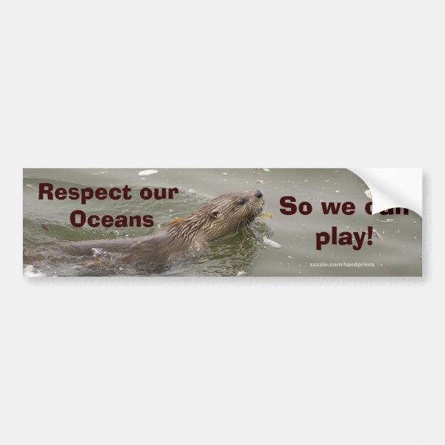 Sea Otter Anti-Pollution Bumpersticker Bumper Sticker (Front)