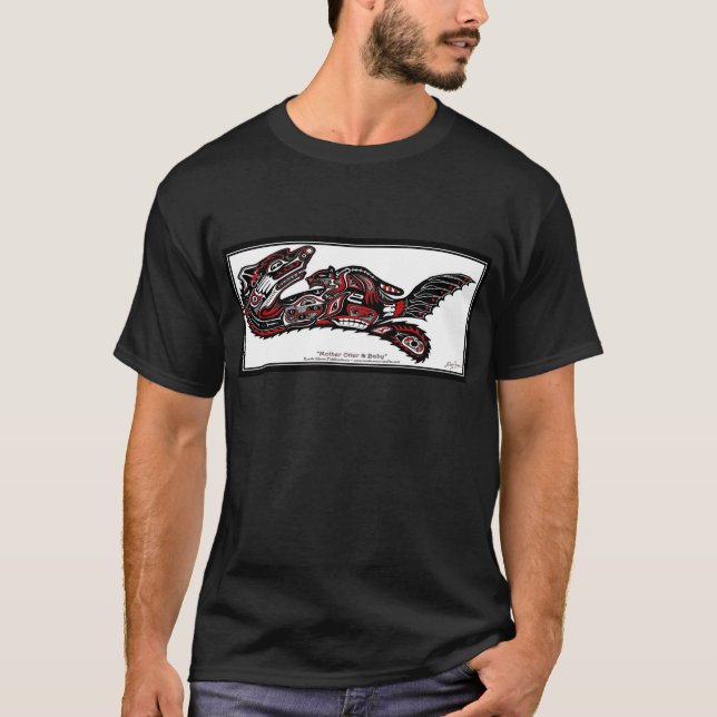 SEA OTTER & BABY (Haida Styled) Gift Range T-Shirt (Front)