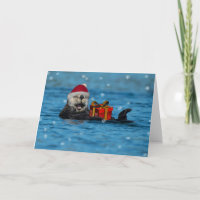 Sea Otter Christmas Card