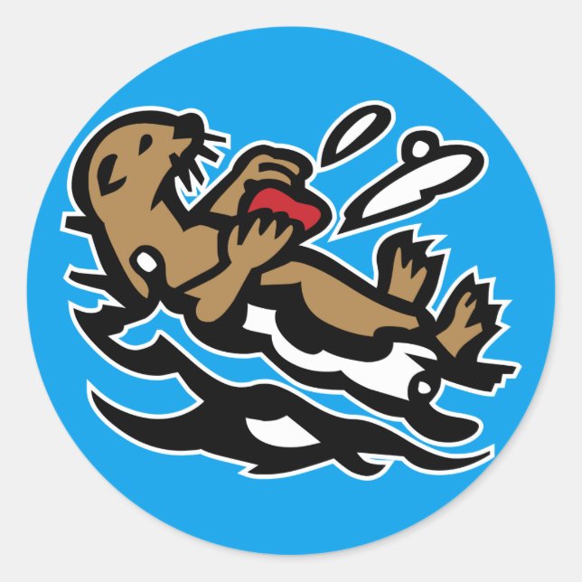 Sea otter classic round sticker (Front)