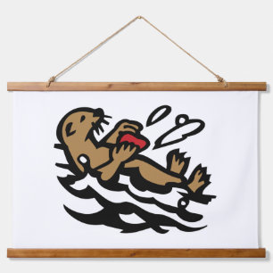 Sea otter hanging tapestry