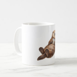 Sea Otter Holding a Shell Coffee Mug