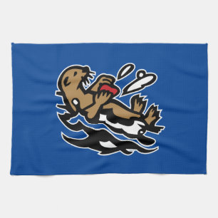 Sea otter kitchen towel