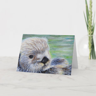 Sea Otter Painting Card