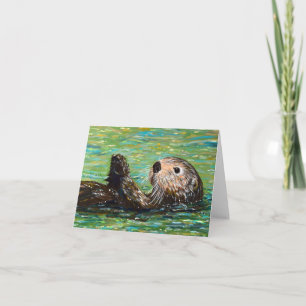 Sea Otter Painting Card