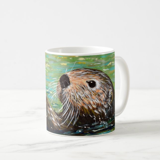 Sea Otter Painting Coffee Mug (Front Right)