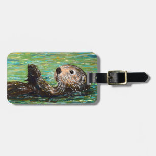 Sea Otter Painting Luggage Tag