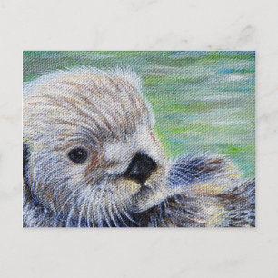 Sea Otter Painting Postcard