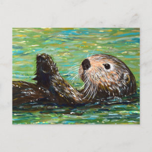Sea Otter Painting Postcard