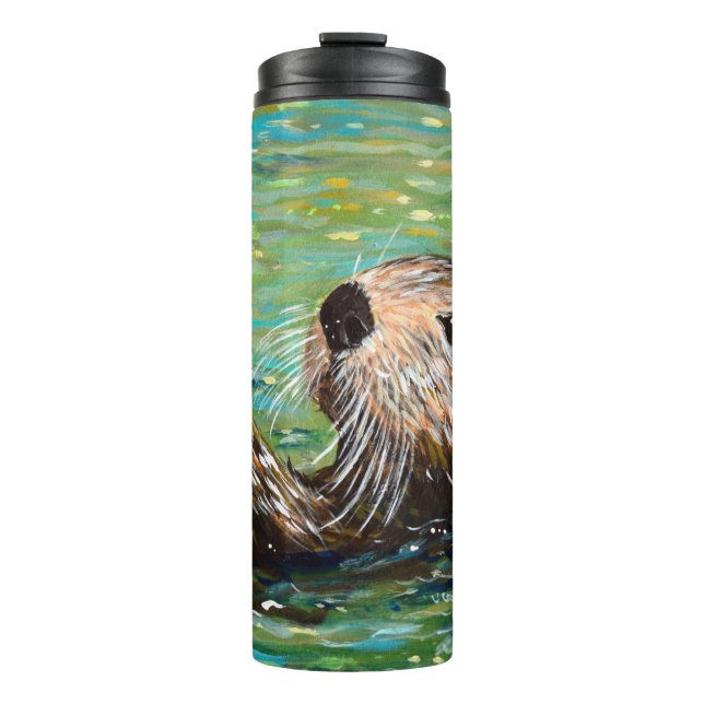 Sea Otter Painting Thermal Tumbler (Front)