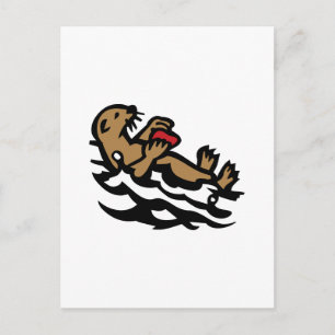 Sea otter postcard