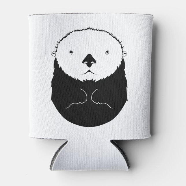 Sea Otter Silhouette Can Cooler (Front)